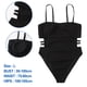 thumbnail image 2 of Traje de baño de una pieza sexy negro para mujer con hombros descubiertos y abertura lateral doble. Traje de baño creativo., 2 of 5