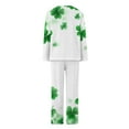 thumbnail image 4 of RKSTN St Patrick's Day Pajamas Set for Women Oversized Crewneck St Paddy's Day Lucky Shamrock Printed Loungewear Matching Sets Womens Casual Plus Size Loose Fits T Shirts and Pjs Pants 2 Piece Set, 4 of 6