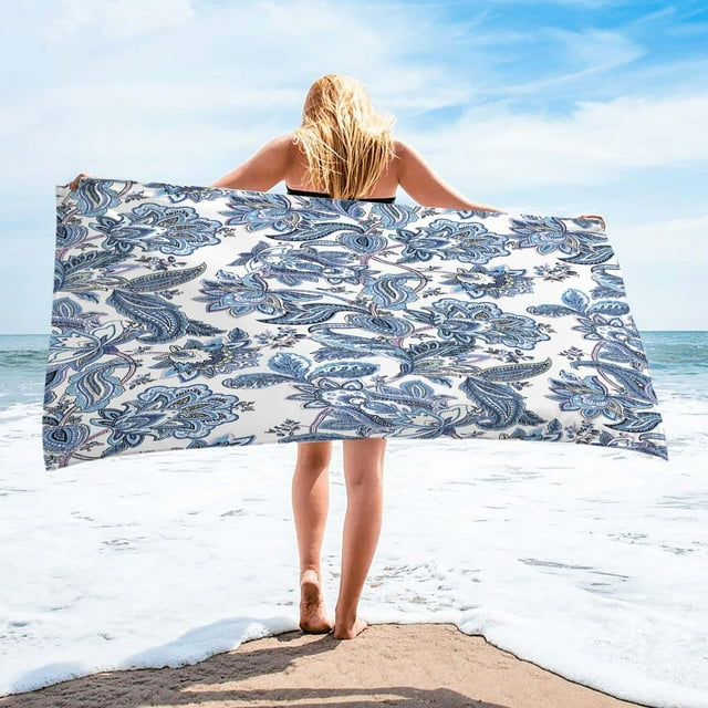 Toalla de playa de microfibra, súper colorida, resistente a la arena, multiusos, para viajes, piscina, 76 x 152 cm