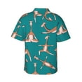 thumbnail image 3 of Balery Giraffes Doing Various Yoga Print Men's Hawaiian Shirts Short Sleeve Beach Shirt Relaxed Fit Vacation Button Down Shirts-X-Large, 3 of 9