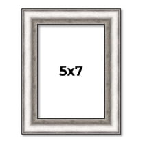 5x7 IN Frame Silver Real Wood Picture Frame Width 1.25 Inches | Interior Frame Depth 0.5 Inches |