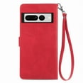 thumbnail image 2 of for Google Pixel 7 Pro Wallet Case, [Flower Embossed] Premium PU Leather Wallet Flip Protective Phone Case Cover with Card Slots and Stand with Wrist Strap for Google Pixel 7 Pro, Red, 2 of 9