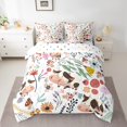 thumbnail image 2 of Cute Milk Cow Bed in a Bag Queen Comforter Set 7 Piece,Mushroom Floral Cartoon Animal Bedding Sets Watercolor Flowers Leaves Sheet Set with Comforter, 2 of 5
