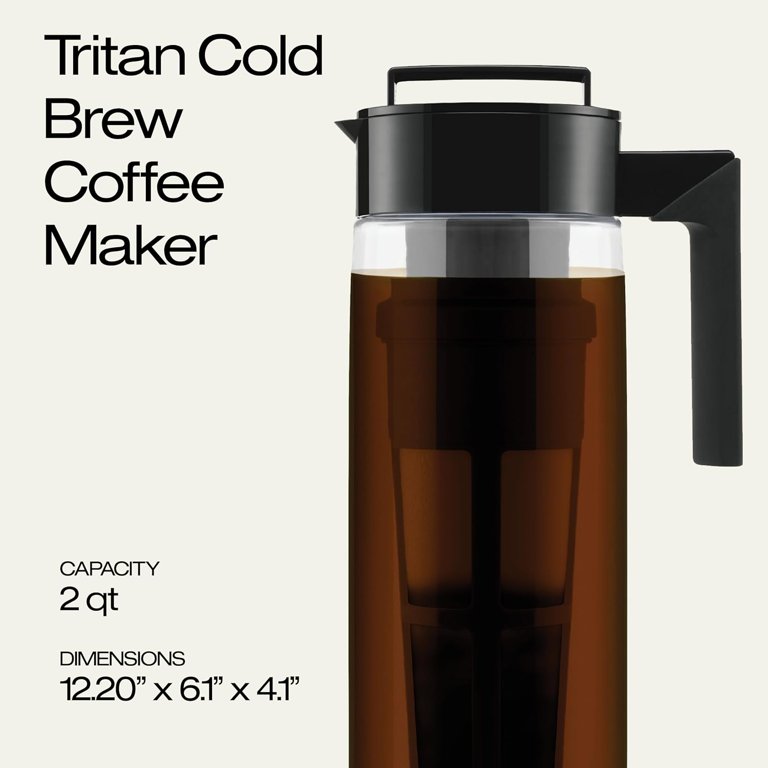 Takeya Patented Deluxe Cold Brew Coffee Maker with Black Lid