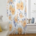 thumbnail image 5 of Orange Watercolor Floral Sheer Curtains 54 Inches Long, Spring Flower Abstract Art Light Filering Curtains, Breathable Simi Curtain Privacy Drapes for Kitchen Bathroom Small Window Treatment, 5 of 9