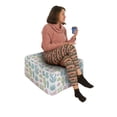 thumbnail image 2 of Succulent Rectangle Pouf, Pattern of Exotic Cactus Plants Desert Botanical Foliage Hipster Retro Style, Under Desk Foot Stool for Living Room Office with Cover, 25", Green Pale Pink, by Ambesonne, 2 of 4