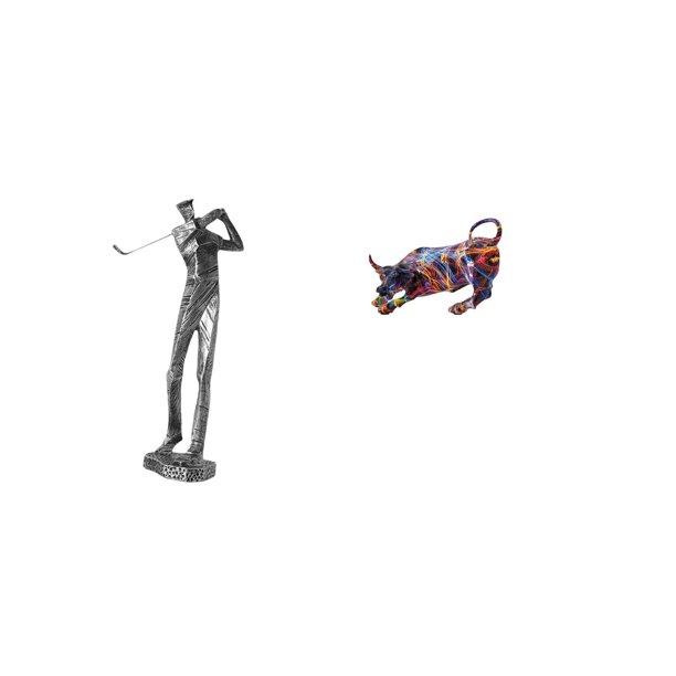 Figura de golfista,Estatua de golfista de resina,figura de golfista,decoración del hogar,Estatua de toro de resina,Pintura Resina Toro Estatua Escultura Inicio,Figuras de animales de toro para