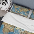thumbnail image 4 of Designart "Antique Map of the World II" Maps Bedding Covert Set - World Map Blue Map Bed Set With 1 Sham, 4 of 6