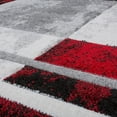 thumbnail image 3 of Modern Area Rug with Checkered Pattern in Grey Red, 3 of 5