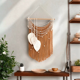 thumbnail image 4 of Tapiz de pared de estilo bohemio con borlas de hojas, tejido a mano, elegante, trenzado, verde bohemio, 4 of 7
