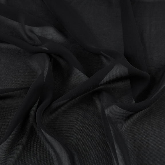 Zelouf Rayon Georgette , Sewing, DIY, Crafts Fabric by the Yard, Black, 3 Yard