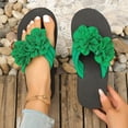 thumbnail image 2 of Rokment Flower Flip Flops for Women 2026 Boho Beach Summer Fashion Casual Thongs Slip on Flat Sandals Travel Memory Foam Slides Slippers Vacation Green Size 9.5, 2 of 5