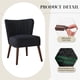 thumbnail image 4 of Silla de salón moderna sin brazos, tapizada en terciopelo negro, estilo mid-century, patas ajustables de madera, resistente hasta 136 kg, perfecta para dormitorio, cocina y oficina. Color: Negro., 4 of 7