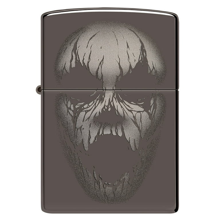 Zippo Screaming Monster Design Black Ice Pocket Lighter - Walmart.com