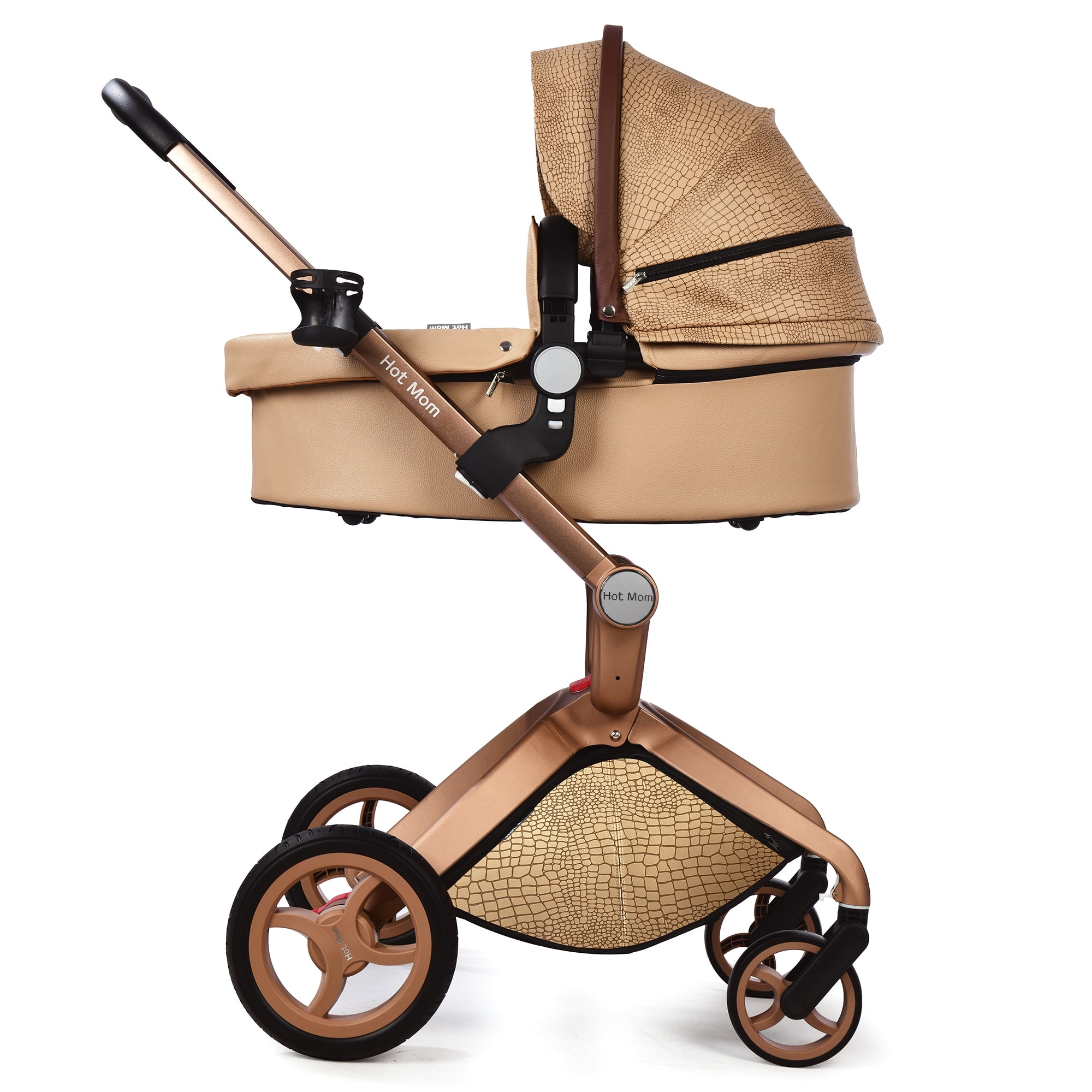 Hot Mom Luxury PU Leather Baby Stroller with Lebanon Ubuy - Main Image
