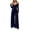 Navy, variant on ClodeEU Women's V Neck Halter Tie Off Shoulder Long Sleeve Cinched Waist Wide Leg Jumpsuit ,Casual High Waist Fashion Romper ,Women's Plus L