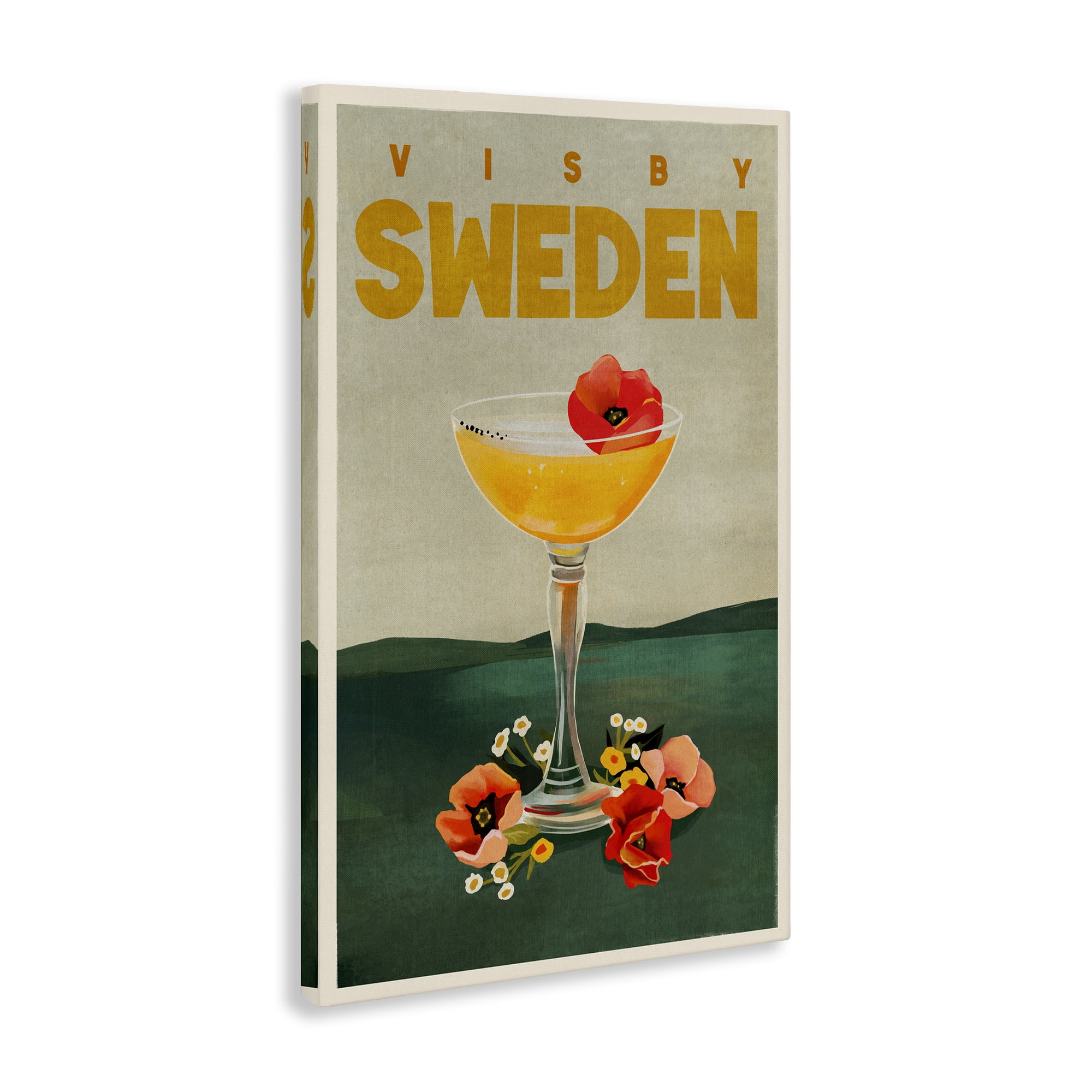 Stupell Industries Visby Sweden Cocktail Food & Beverage Painting Wrapped Canvas Art Print Wall Art, 24 x 36