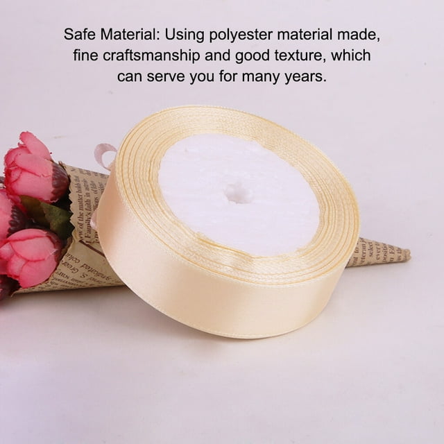 Gift Wrap Ribbon Wedding Clothes Making Supply Multi-color DIY Craft Accessories Festival Fabric Polyester Ribbons Box Ornaments Beige 08
