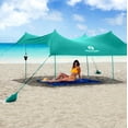 thumbnail image 3 of Red Suricata Turquoise Multi Terrain Sun Shade Canopy Tent Sunshade with sand bags & ground anchor screws, 3 of 10