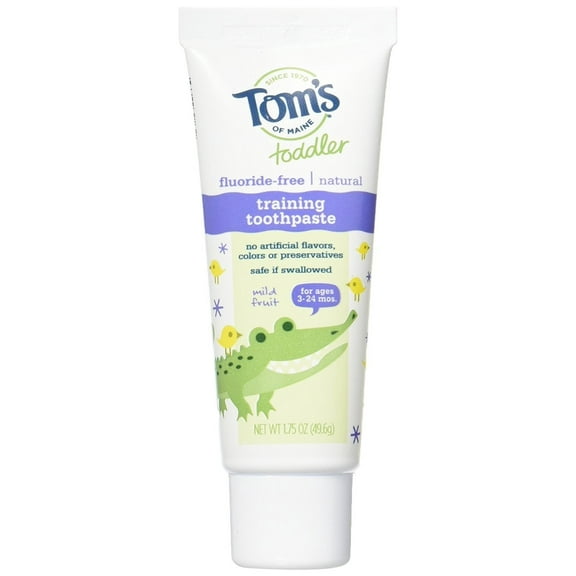 Tom's of Maine Toddler No Fluoride Training Toothpaste, Mild Fruit, 1.75 oz