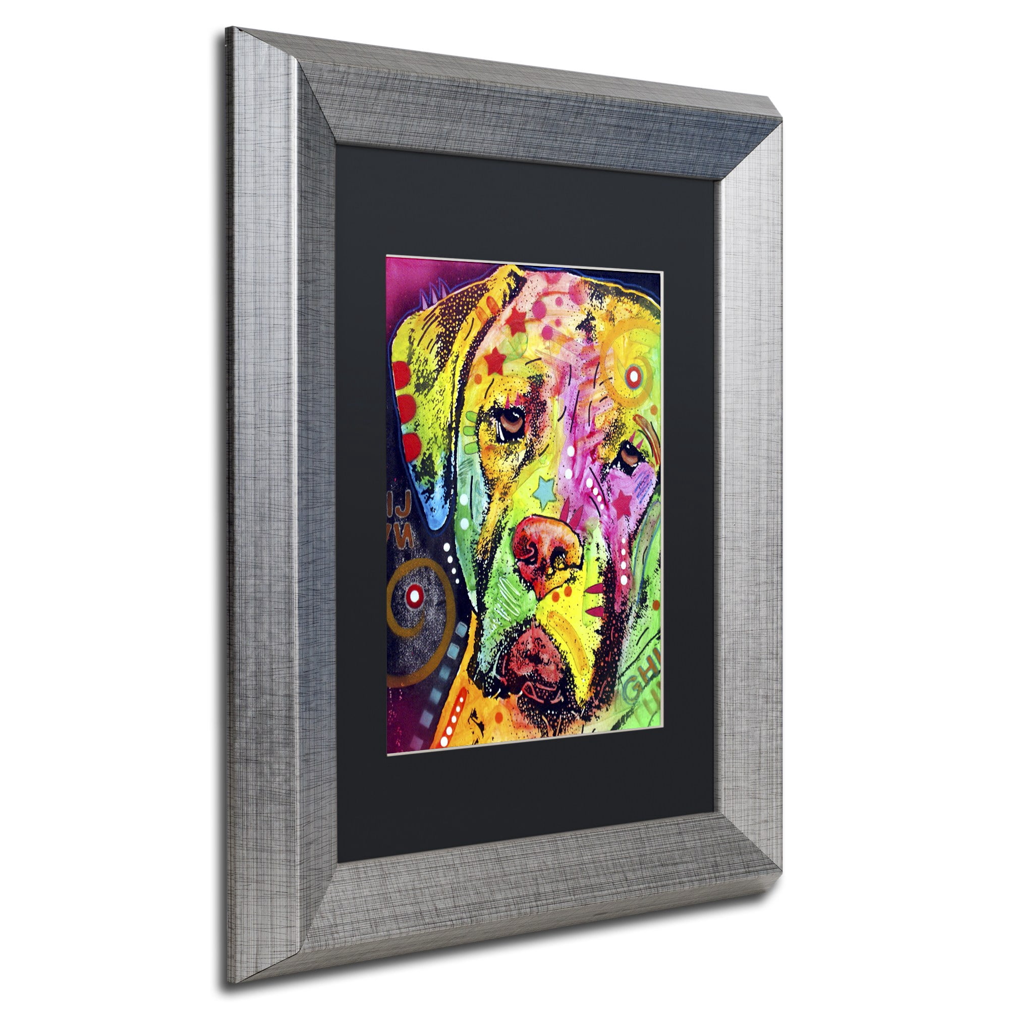 Trademark Fine Art "Mastiff II" Canvas Art by Dean Russo, Black Matte, Silver Frame