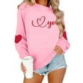 thumbnail image 4 of Women's Valentine's Day Printed Long Sleeve Round Neck Sweatshirt With Heart Designs, 4 of 9
