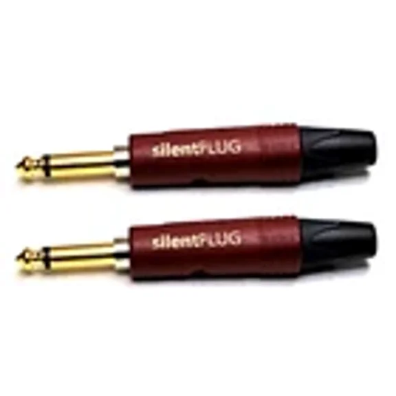 (2) Genuine NEUTRIK NP2XX-SILENT 1/4" Phone Plug Gold Contacts & Red Shell