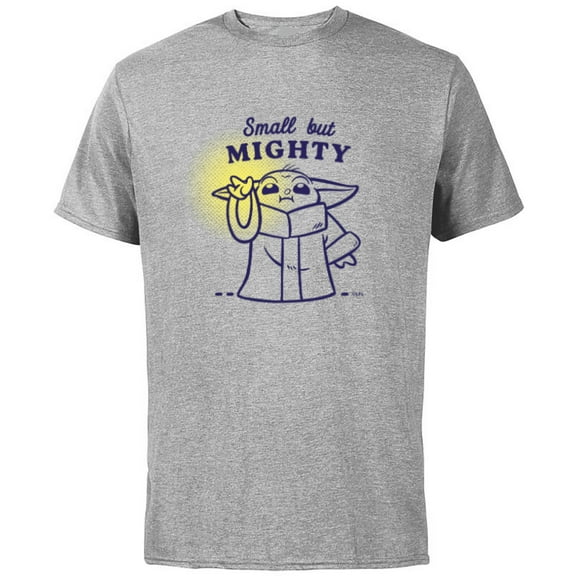Star Wars The Mandalorian Grogu Small But Mighty - Short Sleeve Cotton T-Shirt for Adults - Customized-Athletic Heather
