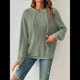 thumbnail image 4 of Sudadera Informal con Capucha y Bolsillo Frontal de Larga con Cordón para Mujer Verde XL, 4 of 10