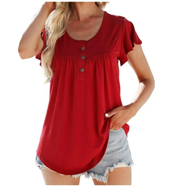 Hauts Grande Taille pour Femmes Manches Pliantes Imprimées Col Rond Hauts Grande Taille pour Femmes Hauts Grande Taille pour Femmes Hauts Aguichant pour Femmes Grande Taille