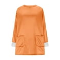 thumbnail image 4 of Atogsazn Womens Fleece Lined Blouse Casual Oversized Sherpa Loose Fit Tops Thick Warm Clothing Outfit with Pocket Orange XL Fashion, 4 of 6