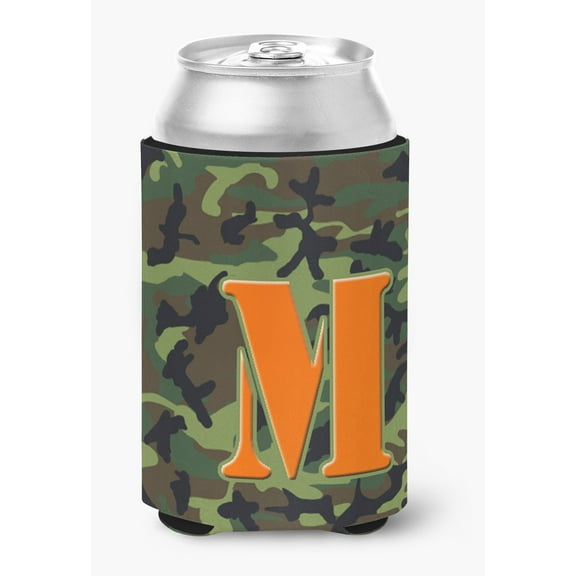 Caroline's Treasures CJ1030-MCC Letter M Monogram - Camo Green Can or Bottle Hugger, Can Hugger, multicolor