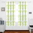 thumbnail image 2 of Green Flowers Pattern Thermal Blackout Curtains 63x55 Inch 2 Panels Grommet Window Drapes for Bedroom Living Room, 2 of 5