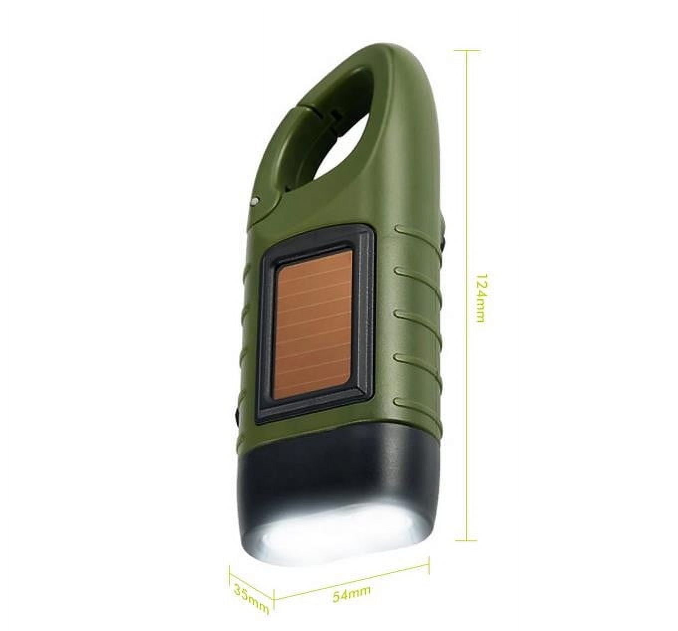 Yunuuuoa 4 Packs Solar Flashlight Rechargeable Hand Crank Emergency LED Flashlight with Carabiner for Camping Hiking Outdoor Survival Gear Portable Power Failure Light