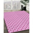 thumbnail image 2 of Ahgly Company Indoor Square Patterned Neon Pink Area Rugs, 8' Square, 2 of 6