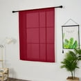 thumbnail image 6 of Yipa Tie Up Window Curtains, Sheer Window Drapes,Short Curtain Scarf,Cafe Kitchen Curtain Valance,Rod Pocket Curtain Panel Red 23.6" Width x47.2" Length 2-Panel, 6 of 8