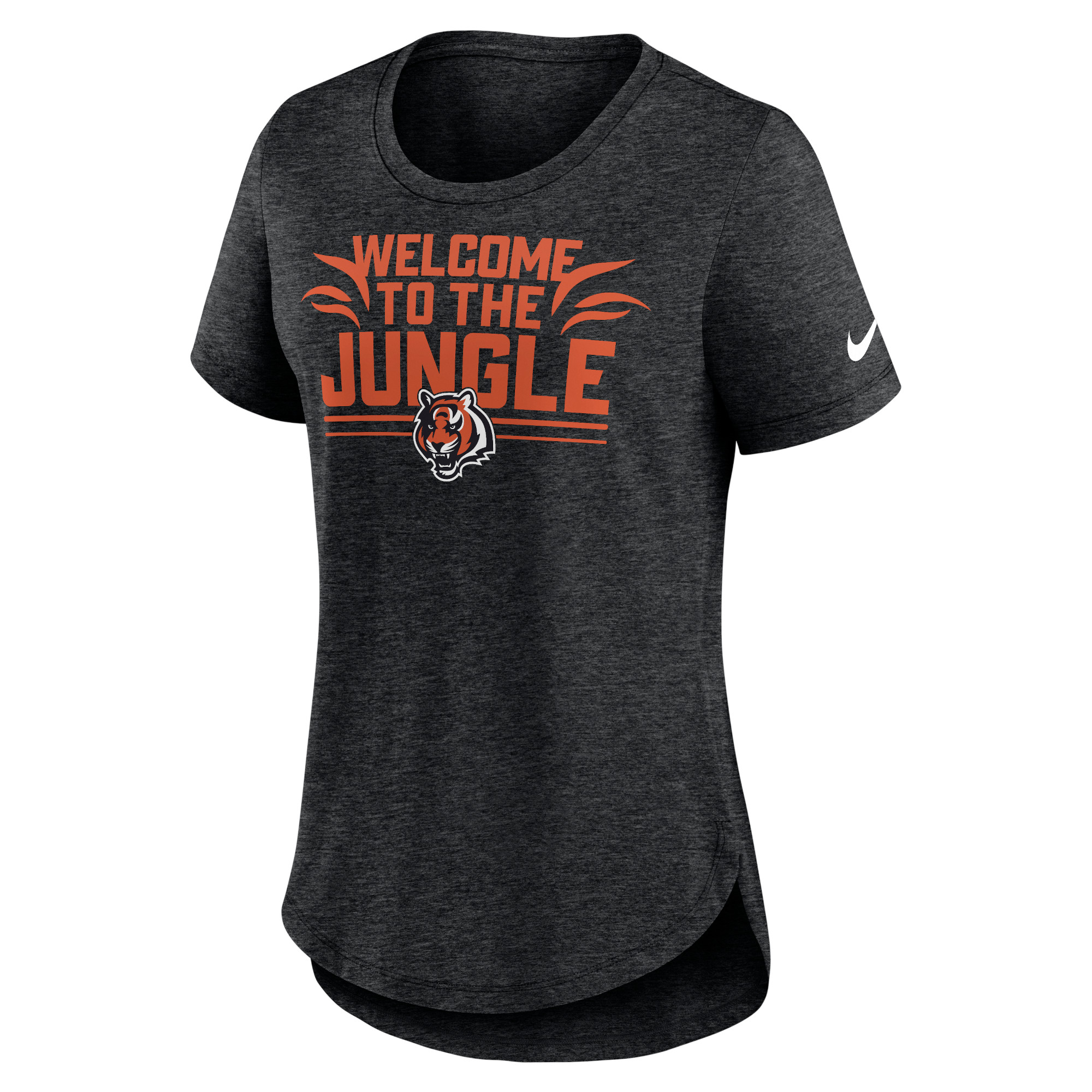 Women's Nike Heather Black Cincinnati Bengals Fashion Tri-Blend T-Shirt