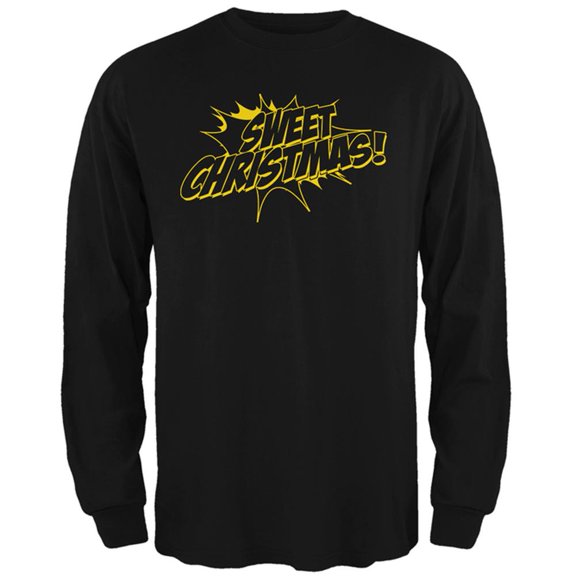 Sweet Christmas Comic Book Word Balloon Mens Long Sleeve T Shirt Black LG