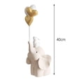thumbnail image 3 of Estatua de elefante de resina, obra de arte, adorno coleccionable, escultura de moda para bodas. Beige, 3 of 9