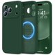 thumbnail image 1 of Funda de Silicona Premium, Forro de Microfibra, a Prueba de Golpes, para iPhone 17 Pro 6.3", Verde, 1 of 7