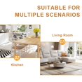 thumbnail image 4 of Noble House 36" Modern Round Dining Table, Tempered Glass Tabletop, Gold Metal Legs with Aluminum Disc, Clear, 4 of 8