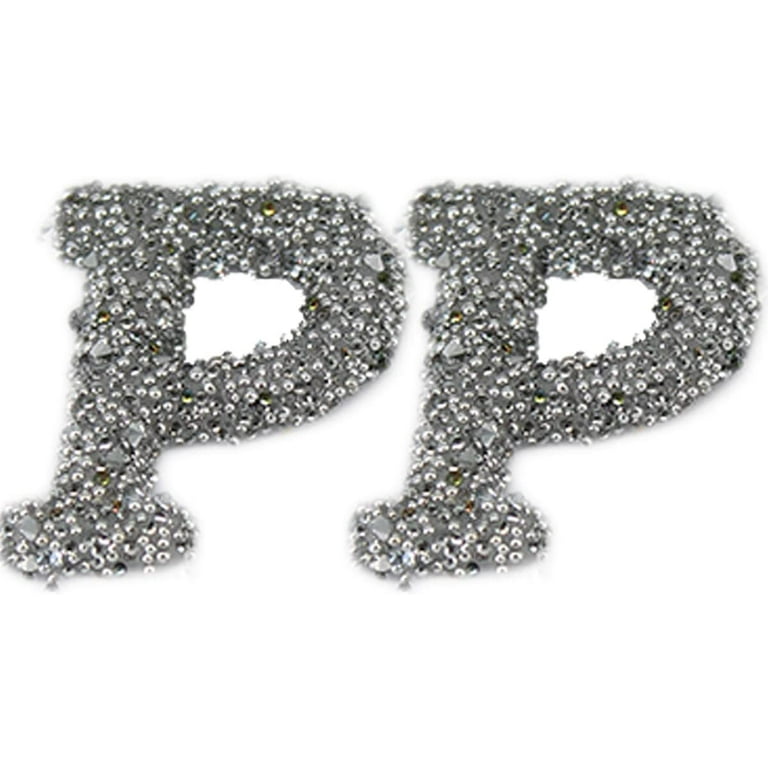  52 Pieces Rhinestone Letter Stickers, DaKuan Large Glitter  Alphabet Self-Adhesive Stickers Iron on Letters for Clothing DIY Art Crafts  (Silver)