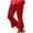 Red, variant on Khunlpohl Women's Capris Yoga Pants Flared Leg Elastic Waist Leggings Gym Workout Exercise Plain Capri Pant