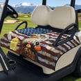 thumbnail image 3 of Yuyamidu Eagle Golf Cart Seat Covers American Flag Golf Cart Seats Towel Blanket with 4 Front Pockets 4th of July Golf Cart Rear Seat Covers for Club Car and More 2-Seats Carts, 3 of 8