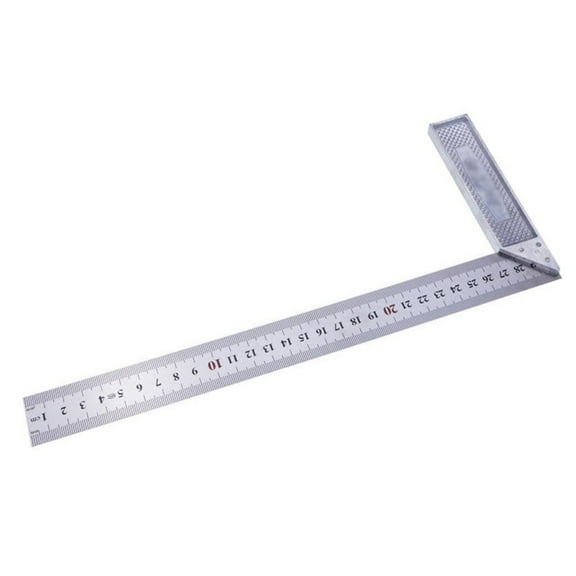 1Pc Square Ruler 30Cm Stainless Steel Right Angle Measuring Rule Tool Square Ruler 0-12 Inches Double Sided Dual Scale Hand Tool Fangkenuo