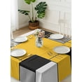 thumbnail image 3 of Yellow Abstract Suqare Tablecloth - 54 x 54 Inch, Geometric Grey Black White Lattice Waterproof & StainResistant Tablecloth, Washable Oil-proof Table Cover for Dining/Party/Wedding/Camping/Buffet, 3 of 9