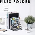thumbnail image 5 of Record Rack,Magazine Holder,Newspapers HolderLetters Storage,Desktop File Sorter Organizer Triangle Bookshelf Decor Home Office,P, 5 of 5