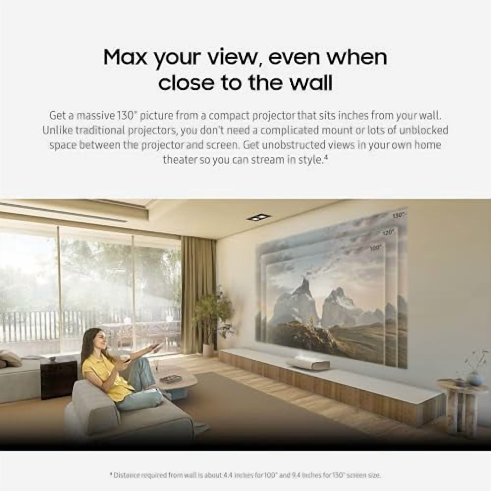 SAMSUNG 130-Inch Class LPU9D Series The Premiere Ultra Short Throw 4K AI Smart TV Triple Laser Projector for Home Theater w/ Gaming Hub, Vision Boost, Powerful Sound, Alexa Built-In, SP-LPU9DSA, 2024