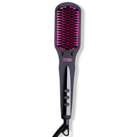 TYMO Ionic Hair Straightener Brush - One-Step Hair Straightener for Women, Straightening Brush with Negative Ions, 16 Temp Settings, LCD Display, Dual Voltage, Hot Comb