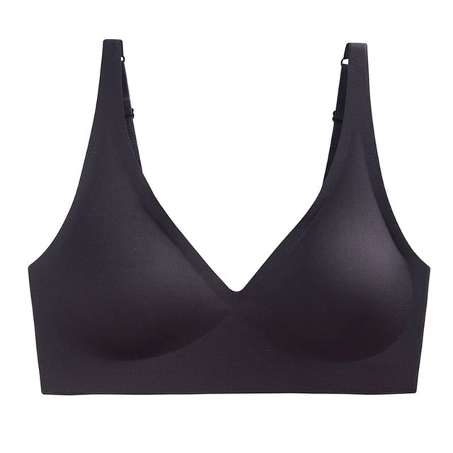 Sujetador deportivo sin marcas para dormir para mujer - Nailon, cómodo/transpirable, color liso, tirantes ajustables, lavado a mano, S/M/L/XL